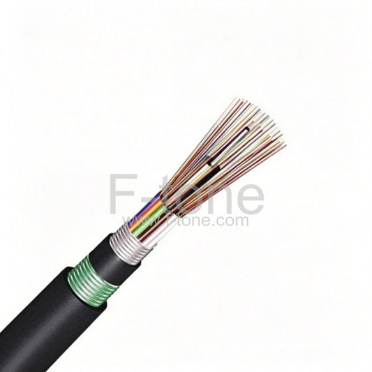 24 Fibers 50/125μm Multimode Single Armor Single Jacket Stranded Loose Tube Steel Wire Strength Waterproof Outdoor Cable - GYTA