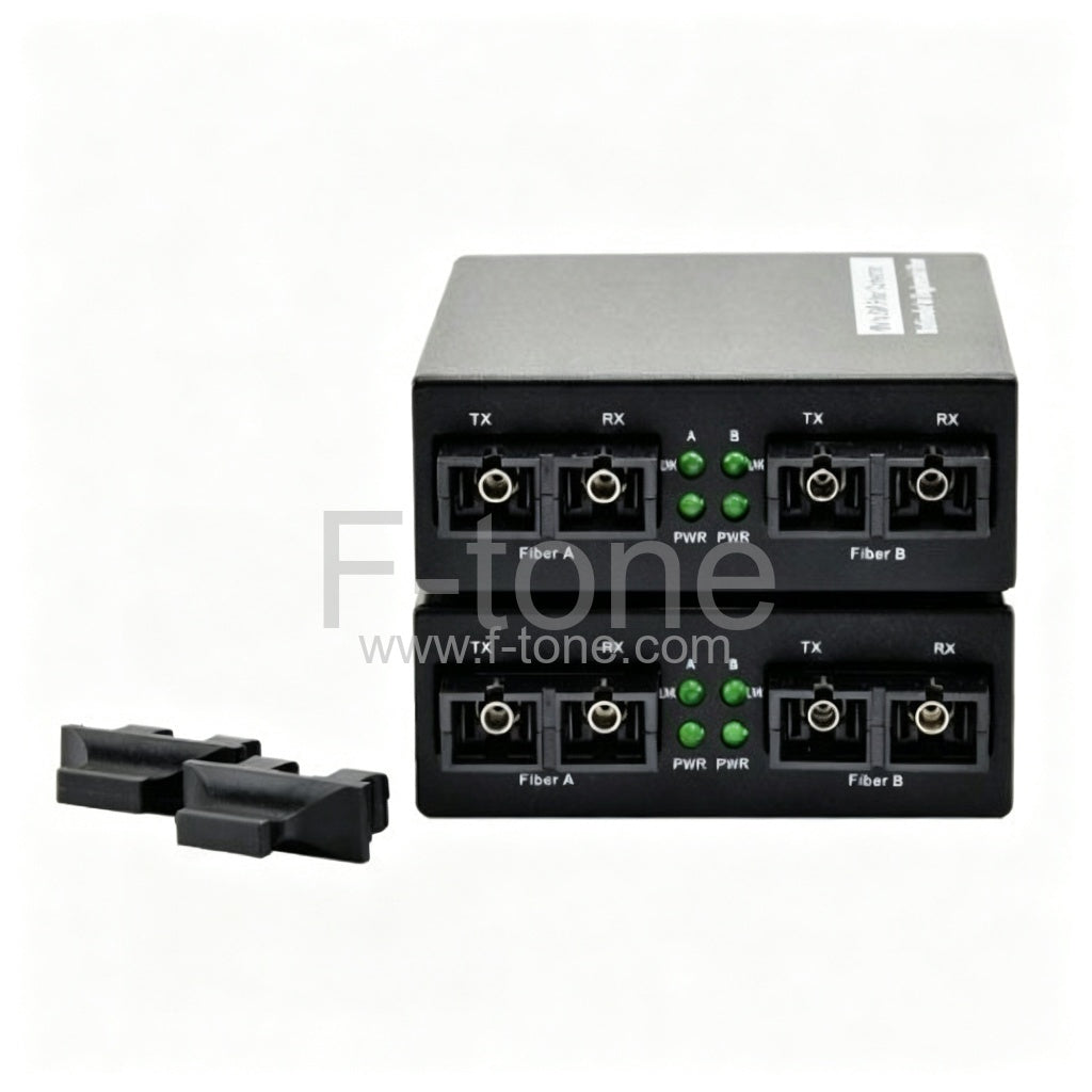 2km/60km 850nm/1310nm SFP Gig E SingleMode to Multimode Fiber Media Converter
