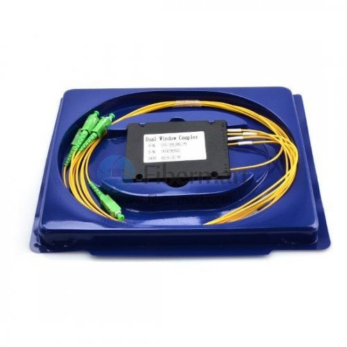 2x4 FBT Singlemode Dual Window Fiber Splitter with ABS Box