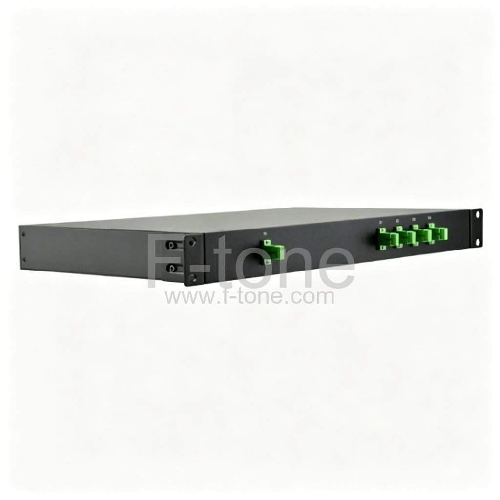 2x4 Fiber PLC Splitter with 1U 19 Rack Mount Metal Box