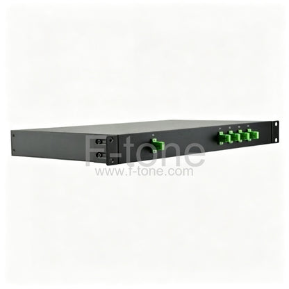 2x4 Fiber PLC Splitter with 1U 19 Rack Mount Metal Box