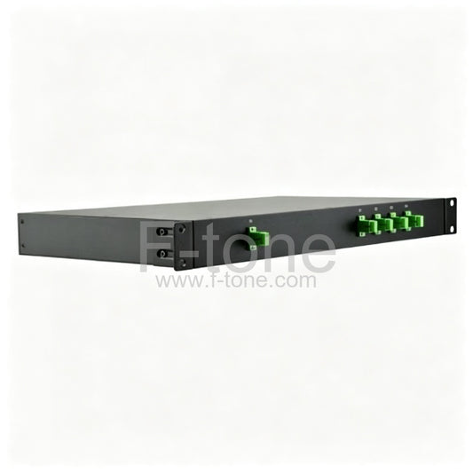 2x4 Fiber PLC Splitter with 1U 19 Rack Mount Metal Box