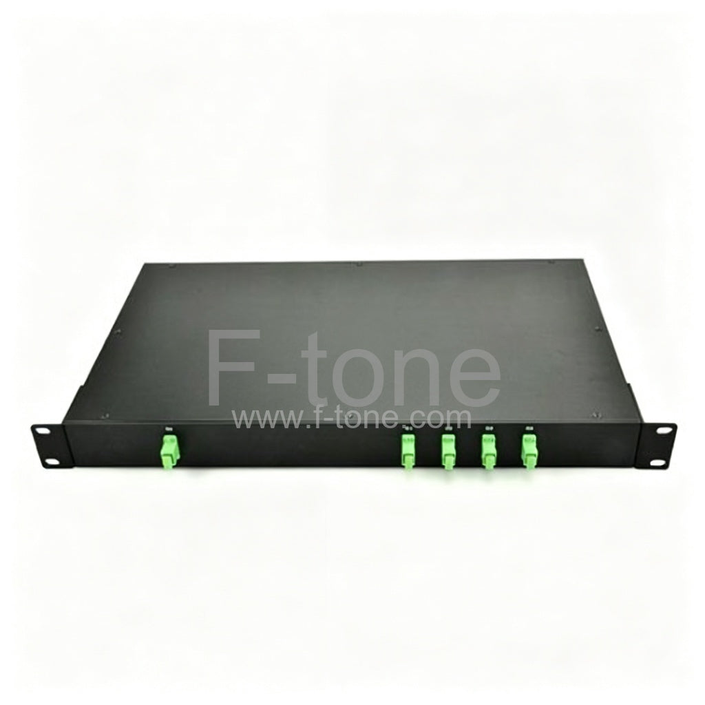 2x4 Fiber PLC Splitter with 1U 19 Rack Mount Metal Box