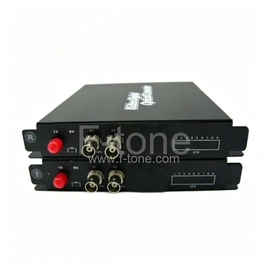 2 Channel HD-CVI over Optical Fiber Transmitter and Receiver Set