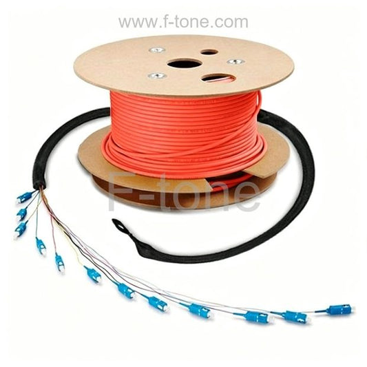 6 Fibers 50/125μm Multimode High Temperature Multicore Teflon(PTFE) jacket sensor cable